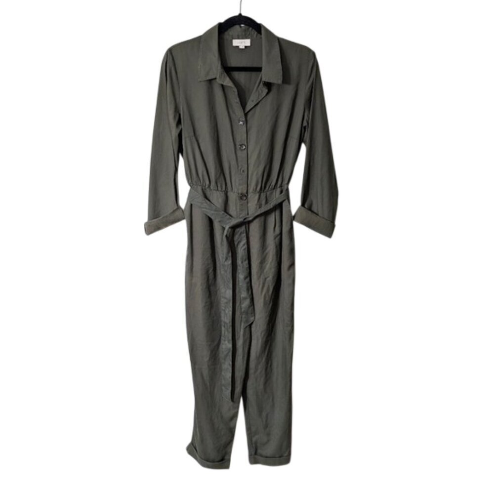 Like New LOFT 100% Lyocell Women's Jumpsuit Olive Green Size S